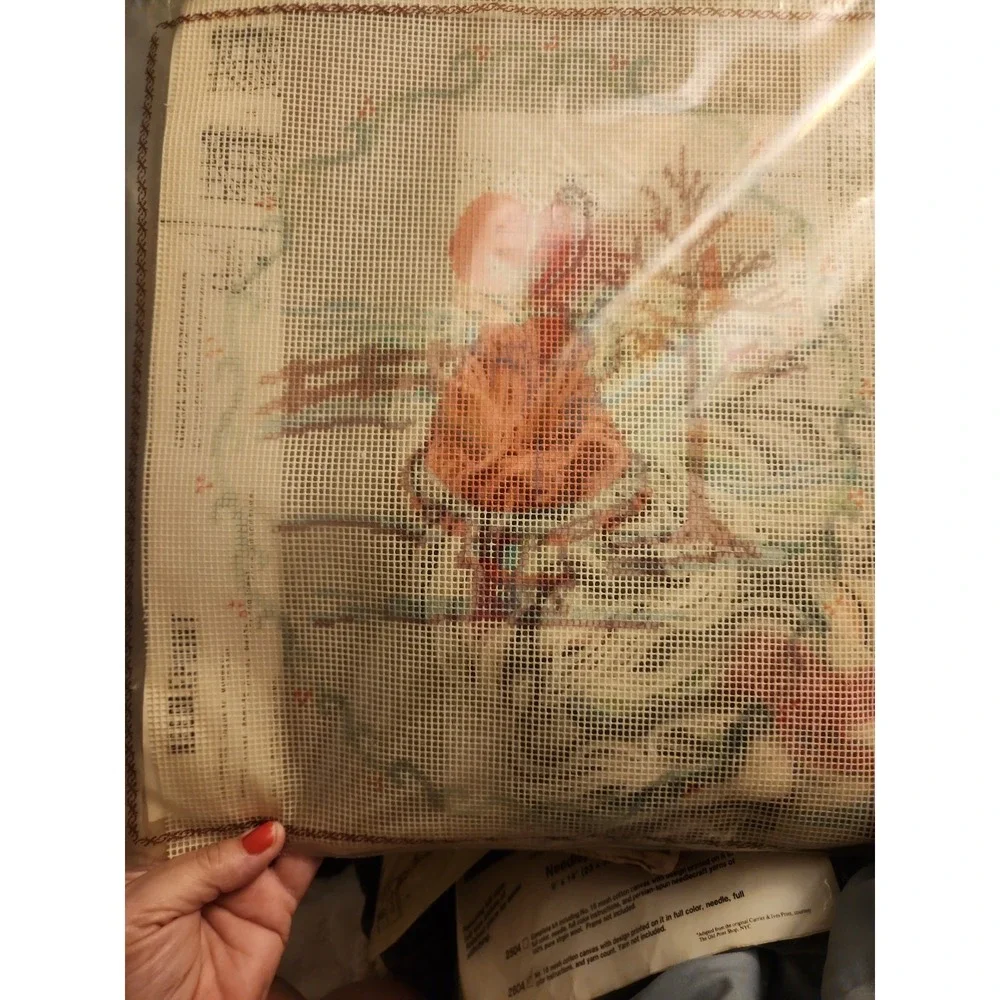 Vtg General Crafts Needlepoint Kit 11x14 #5005 Winter Girl Made In Baltimore USA